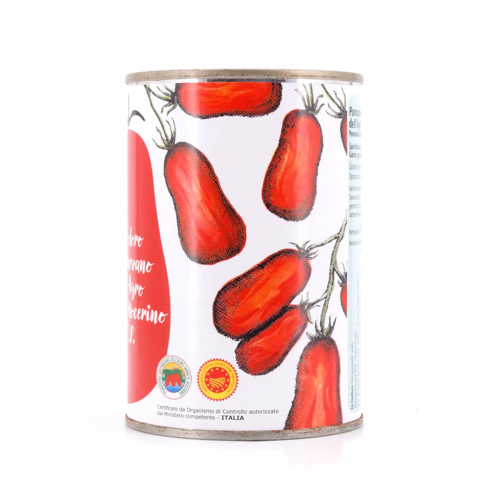 Agrigenus Pomodoro S. Marzano dell`Agro Sarnese-Nocerino D.O.P. Ganze geschälte Tomaten 260 Gramm Abtropfgewicht Produktbild