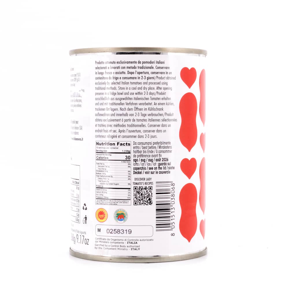 Agrigenus Pomodoro San Marzano dell´Agro Sarnese-Nocerino DOP geschälte Tomaten 260 Gramm Abtropfgewicht Produktbild