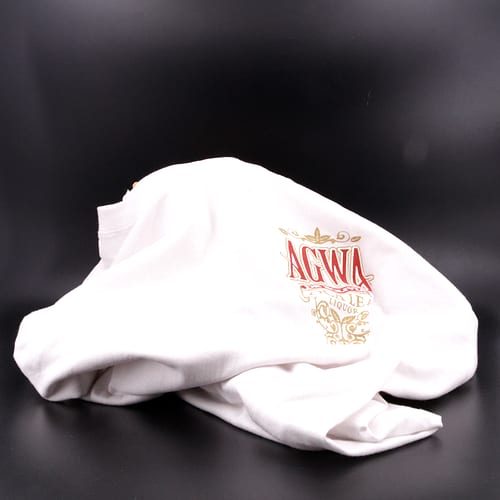 AGWA T-Shirt Farbe weiß mit rot goldenem Aufdruck, Größe L 100% Baumwolle 1 Stück Produktbild