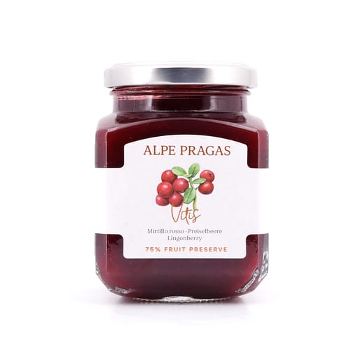Alpe Pragas Fruchtaufstrich Vitis (Preisselbeere) mit 75% Fruchtanteil 335 Gramm Produktbild