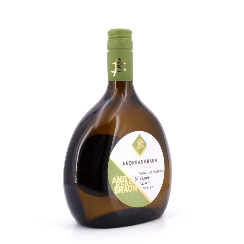 Andreas Braun Volkacher Kirchberg Silvaner Kabinett Jahrgang 2023 trocken 0,750 Liter/ 11.5% vol Produktbild