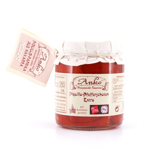 Anko Pimiento del Piquillo Extra geröstete Pfefferschoten 215 Gramm Abtropfgewicht Produktbild