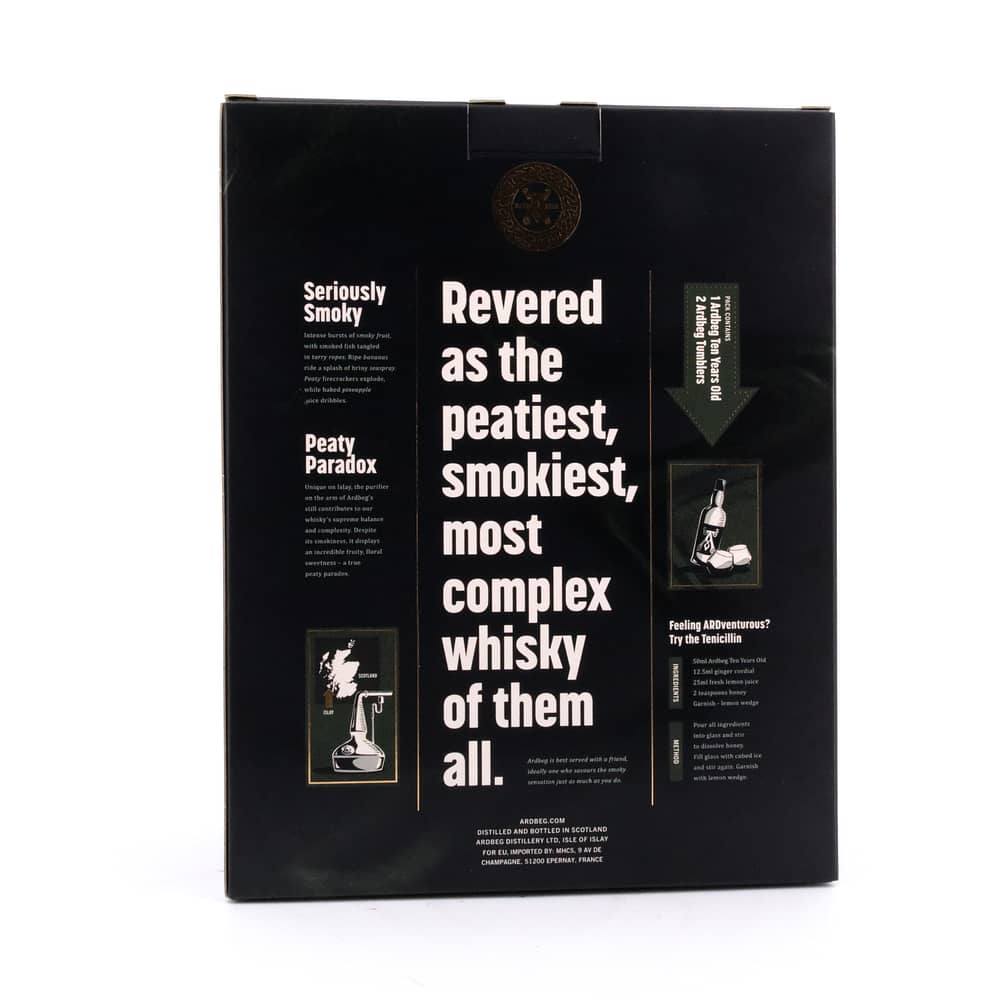 Ardbeg TEN 10 Jahre Geschenkset inkl. 2 Ardbeg-Gläsern 0,70 Liter/ 46.0% vol Produktbild