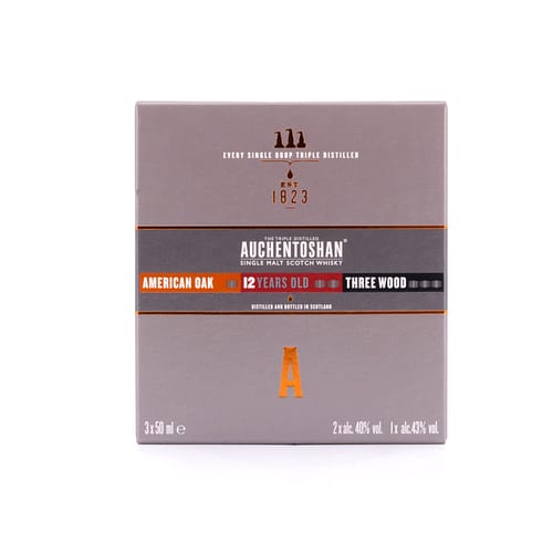 Auchentoshan Collection II  American Oak, 12 Jahre, Three Wood Miniaturen je 0,05l 0,150 Liter/ 41.0% vol Produktbild