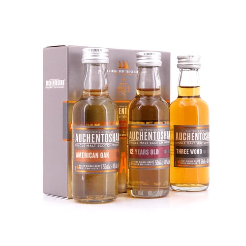 Auchentoshan Collection II  American Oak, 12 Jahre, Three Wood Miniaturen je 0,05l 0,150 Liter/ 41.0% vol Produktbild