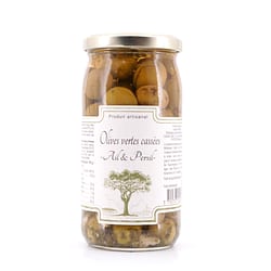 Beauharnais-CARLANT Olives vertes cassées -Ail & Persil- Zerbrochene grüne Oliven mit Knoblauch und Petersilie 350g Produktbild