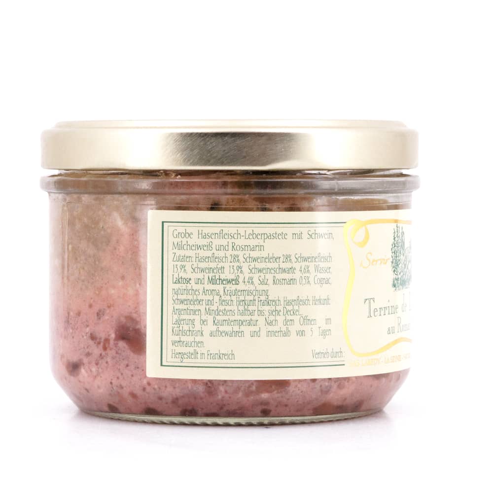 Beauharnais-CARLANT Terrine de Lièvre au Romarin Hasenterrine mit Rosmarin 180 Gramm/ 0.5% vol Produktbild