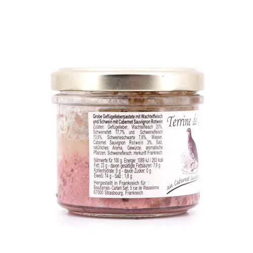 Beauharnais-CARLANT Wachtelterrine mit Cabernet Sauvignon 90 Gramm Produktbild