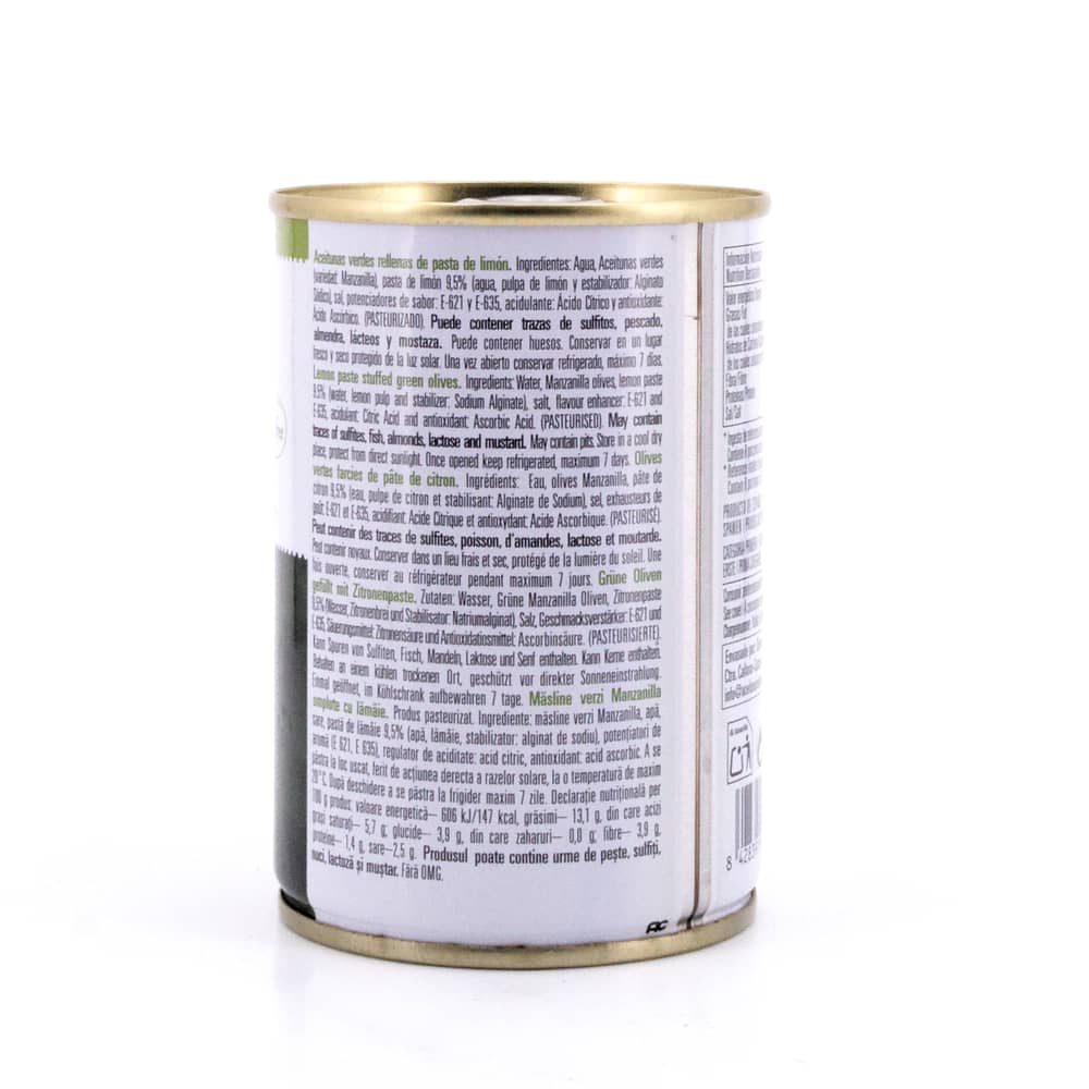 Bernal Grüne Oliven gefüllt mit Zitronenpaste 292g Dose 120 Glas Abtropfgewicht Produktbild