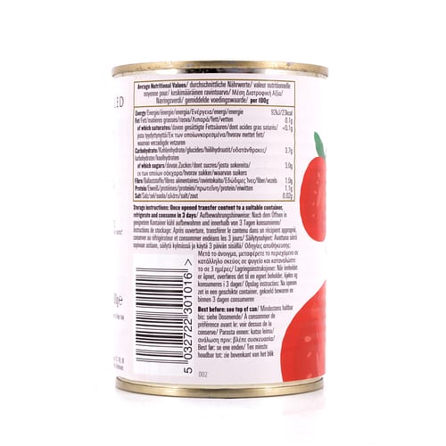 Biona Organic Chopped Peeled Tomatoes Gehackte, geschälte Tomaten in reichhaltigen Tomatensaft 400 Gramm Produktbild