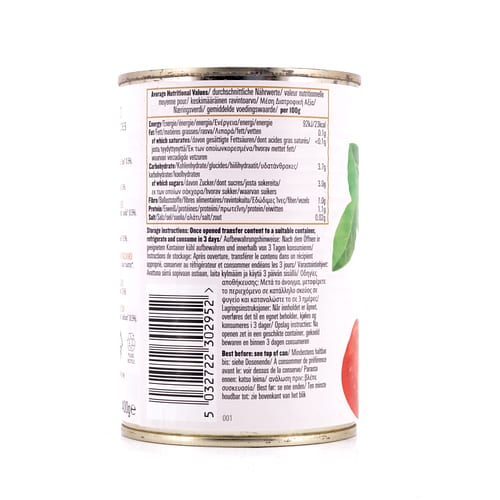 Biona Organic Chopped Peeled Tomatoes With Basil Gehackte, geschälte Tomaten in reichhaltigen Tomatensaft mit Basilikum 400 Gramm Produktbild