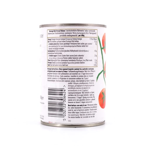 Biona Organic Whole Cherry Tomatoes Kirschtomaten im Ganzen in reichhaltigen Tomatensaft 400 Gramm Produktbild