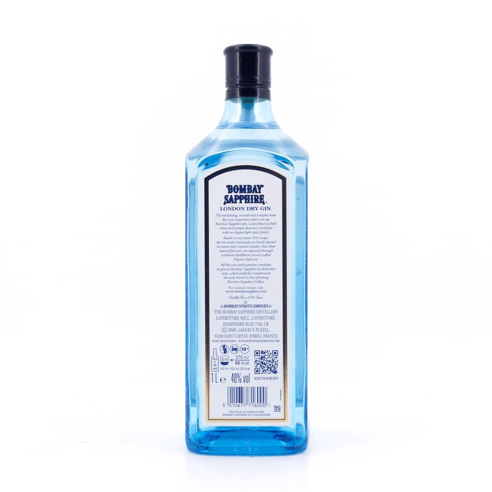 Bombay London Dry Gin Sapphire Literflasche 1 Liter/ 40.0% vol Produktbild