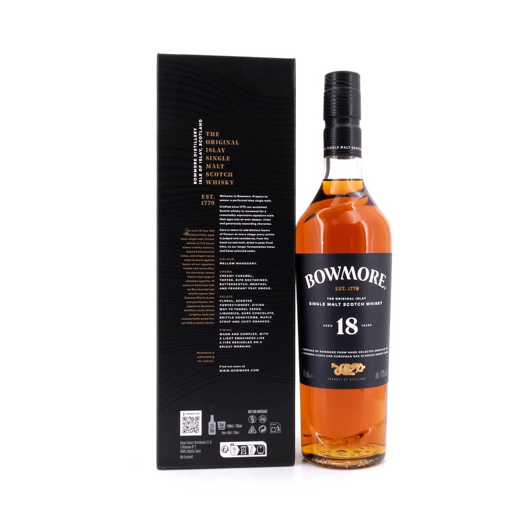 Bowmore 18 Jahre Ex-Bourbon Casks And European Oak Oloroso Sherry Casks 0,70 Liter/ 43.0% vol Produktbild