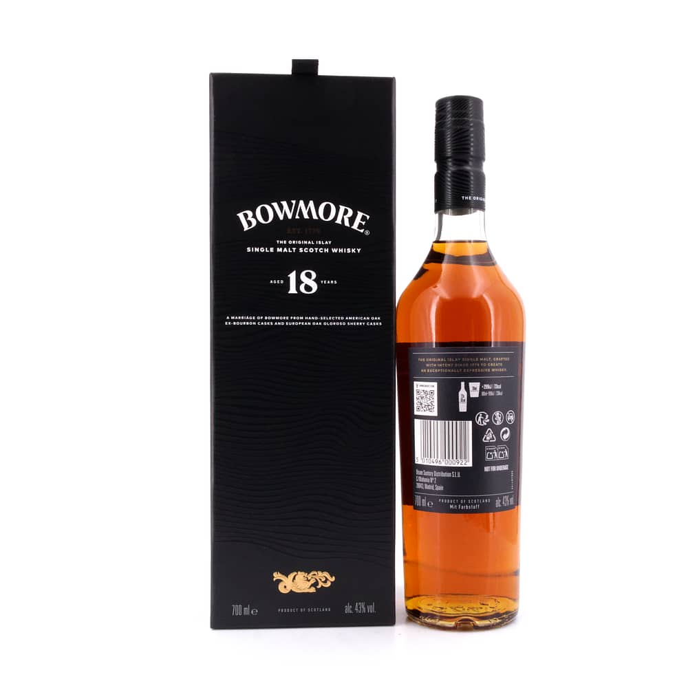 Bowmore 18 Jahre Ex-Bourbon Casks And European Oak Oloroso Sherry Casks 0,70 Liter/ 43.0% vol Produktbild