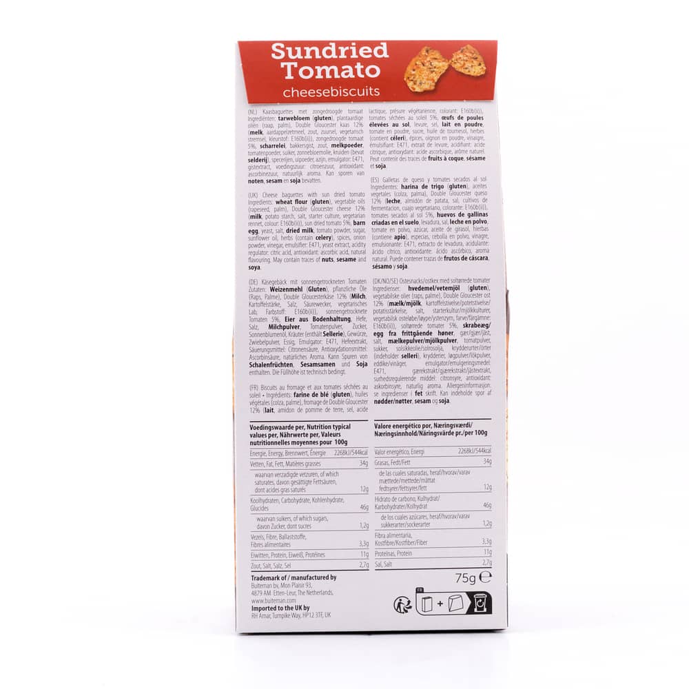 Buiteman Gloucester Käsegebäck mit getrockneten Tomaten 75 Gramm Produktbild