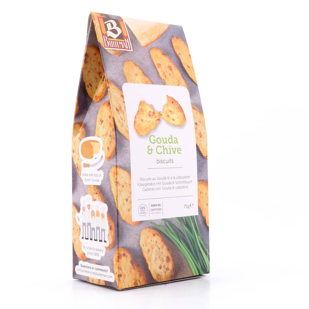 Buiteman Gouda & chive Käsegebäck mit Schnittlauch 75 Gramm Produktbild