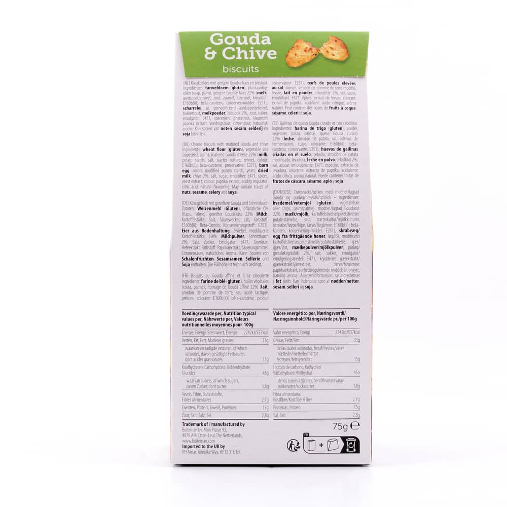 Buiteman Gouda & chive Käsegebäck mit Schnittlauch 75 Gramm Produktbild