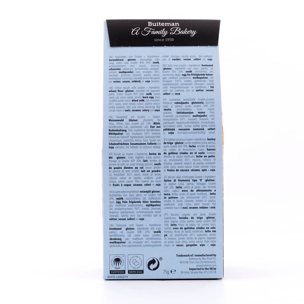 Buiteman Gruyère Käsegebäck 75 Gramm Produktbild