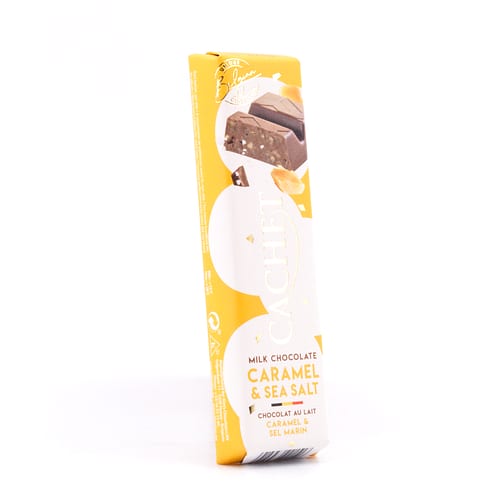 Cachet Milk Chocolate Caramel  & Sea Salt Riegel Vollmilchschokolade mit Karamellstücke und Meersalz 50 Gramm Produktbild