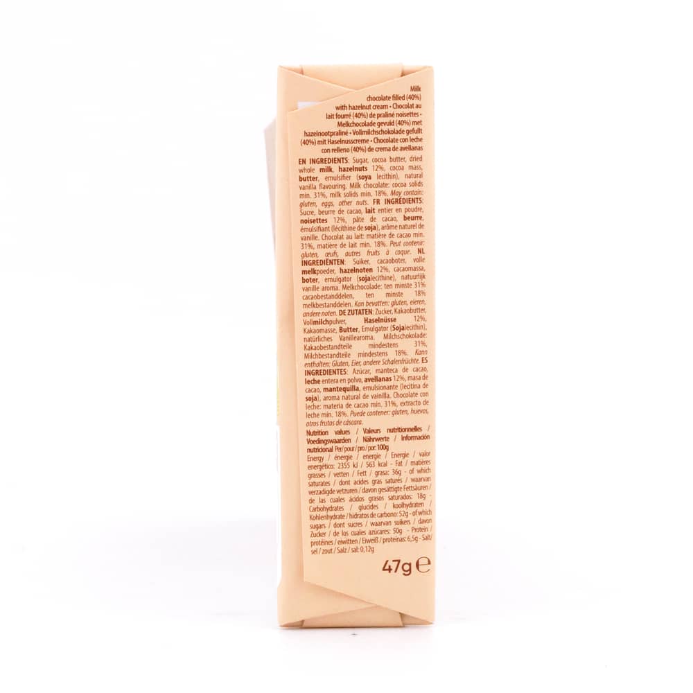 Cachet Milk Chocolate Hazelnut Cream Riegel Vollmilchschokolade gefüllt mit Haselnusscreme 47 Gramm Produktbild