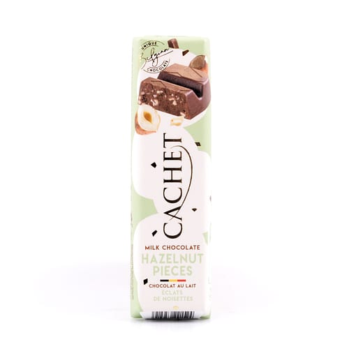 Cachet Milk Chocolate Hazelnut Pieces Riegel Vollmilchschokolade mit Haselnussstücke 50 Gramm Produktbild