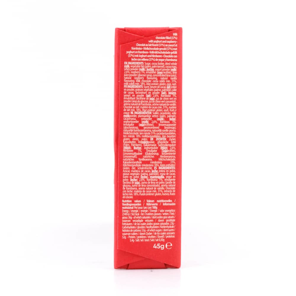 Cachet Milk Chocolate Yoghurt Raspberry Riegel Vollmilchschokolade gefüllt mit Yoghurt und Himbeere 45 Gramm Produktbild