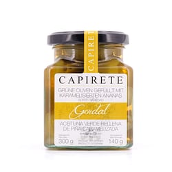 Capirete Gordal grüne Oliven gefüllt mit karamellisierten Ananas 300g Produktbild