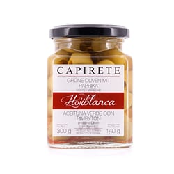 Capirete Hojiblanca grüne Oliven mit Paprika 300g Produktbild