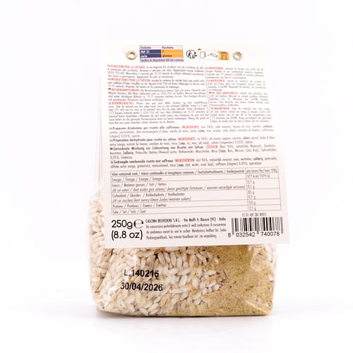 Cascina Belvedere Risotto mit Safran 250 Gramm Produktbild