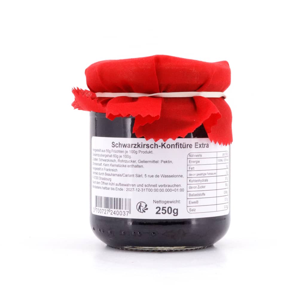 Confiture artisanale Cerise noire Schwarze Kirsch- Konfitüre 250 Gramm Produktbild