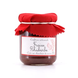 Confiture artisanale Fraise Rhubarbe Erdbeer-Rhabarber Konfitüre Produktbild