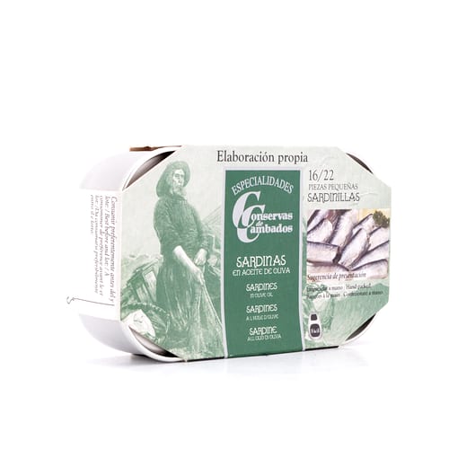 Conservas De Cambados Kleine Sardinen in Olivenöl 115g 80 Gramm Abtropfgewicht Produktbild