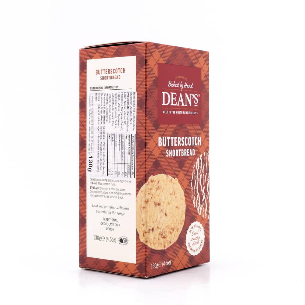 DEAN's Butterscotch Shortbread Rounds 130 Gramm Produktbild