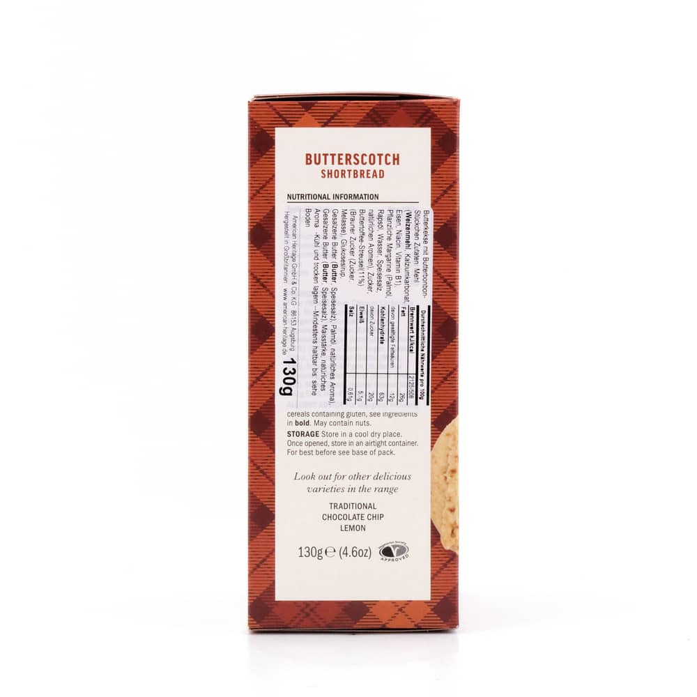 DEAN's Butterscotch Shortbread Rounds 130 Gramm Produktbild