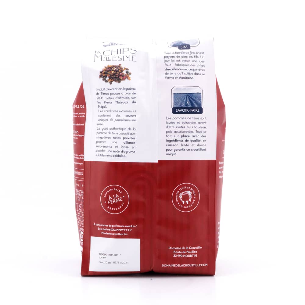 Domaine de la Croustille La Chips Millésime au Poivre de Timut Kartoffelchips mit Timut-Pfeffer-Geschmack 130 Gramm Produktbild