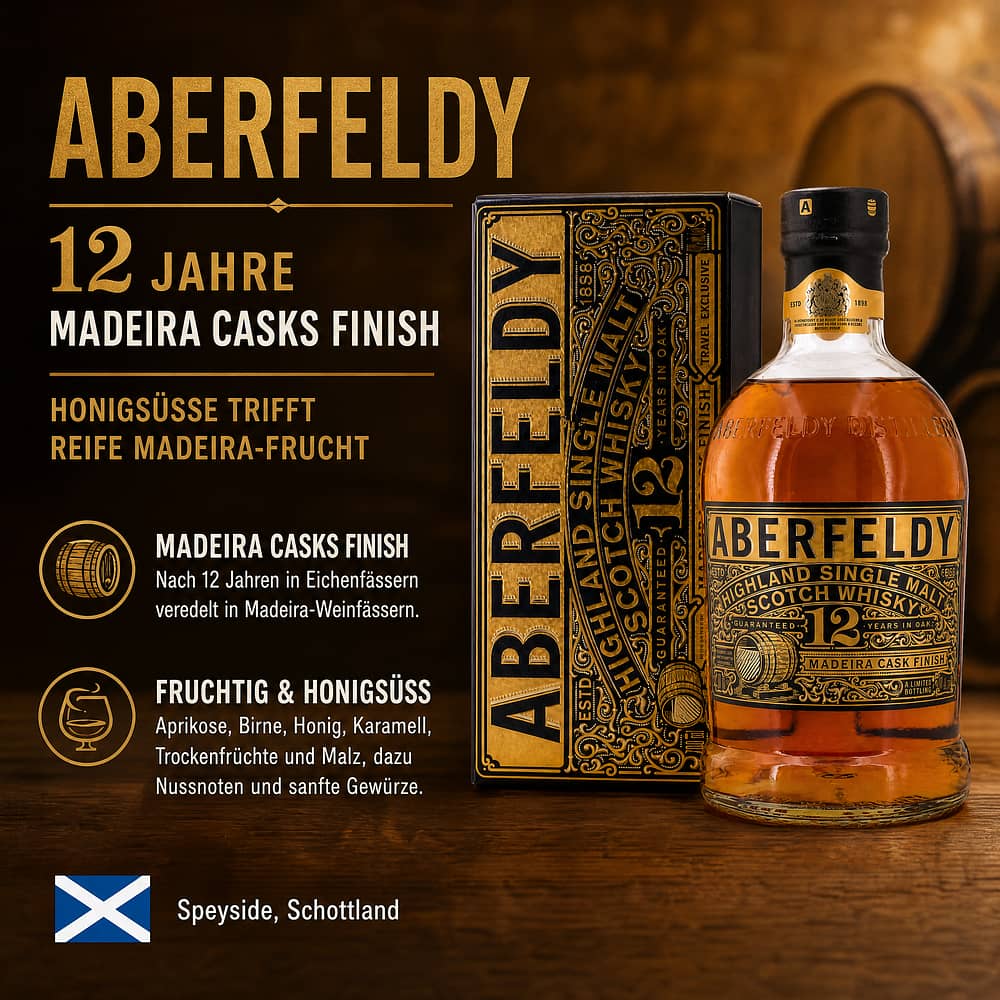 Aberfeldy 12 Jahre Madeira Casks Finish 0,70 Liter/ 40.0% vol Produktbild