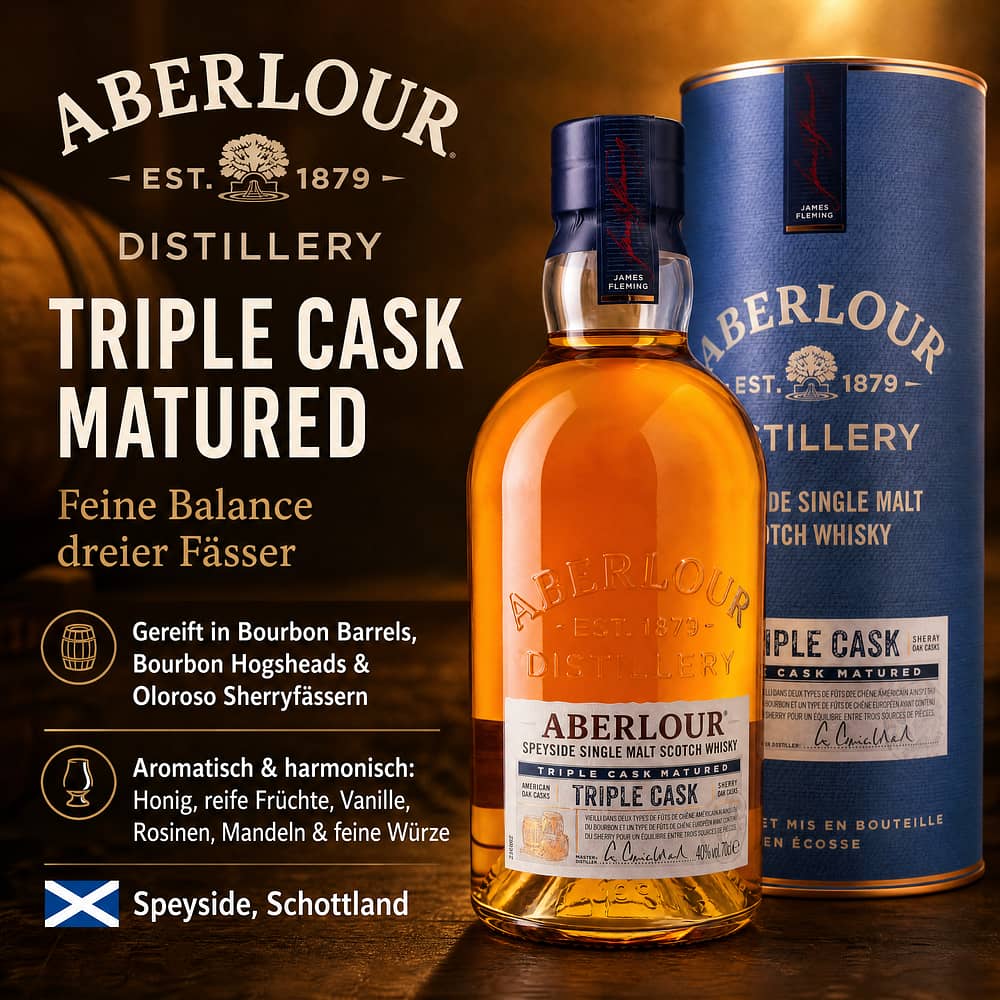 Aberlour Triple Cask American Oak Casks Sherry Oak Casks 0,70 Liter/ 40.0% vol Produktbild