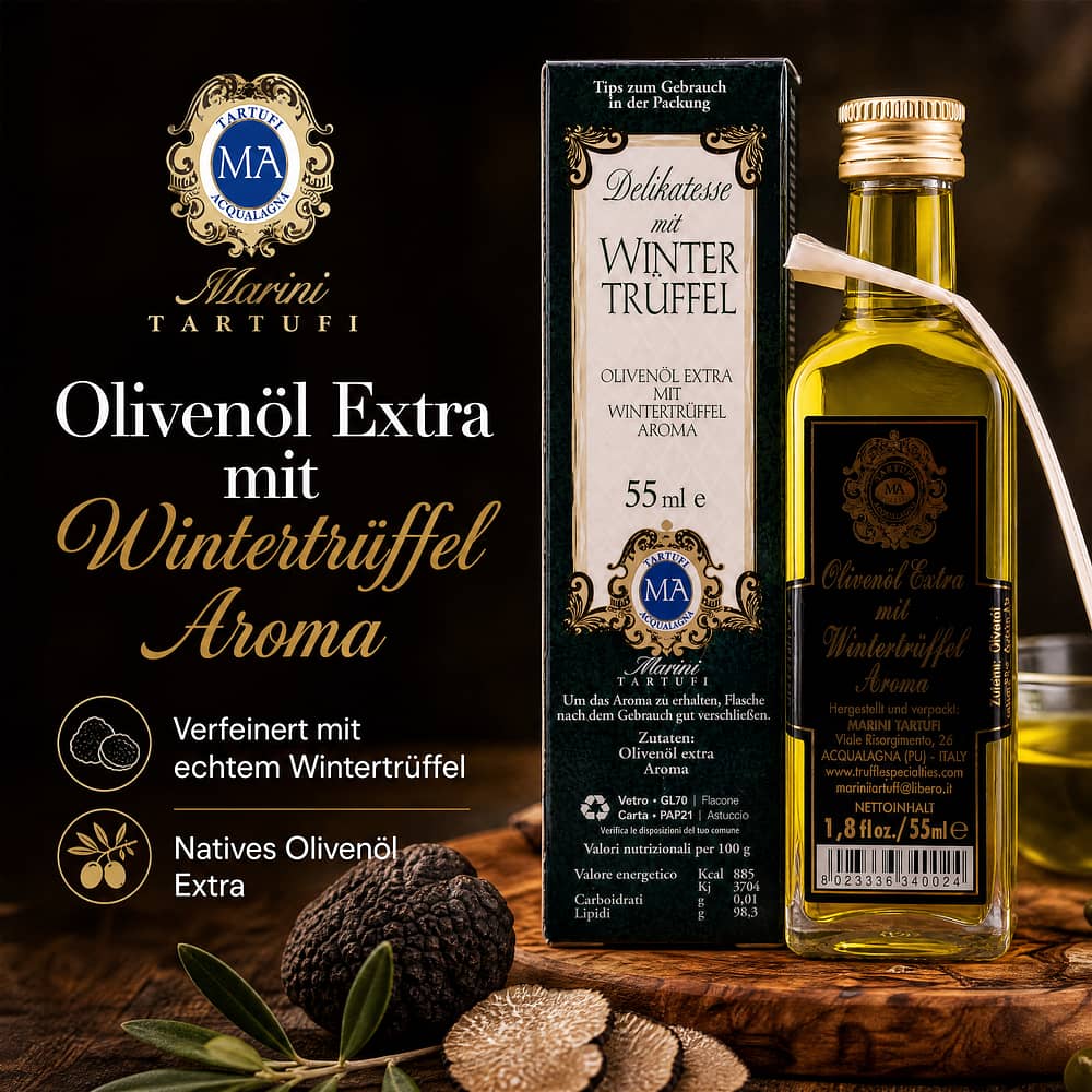 Anfosso Olivenöl mit schwarzem Trüffel Aroma 0,055 Liter Produktbild