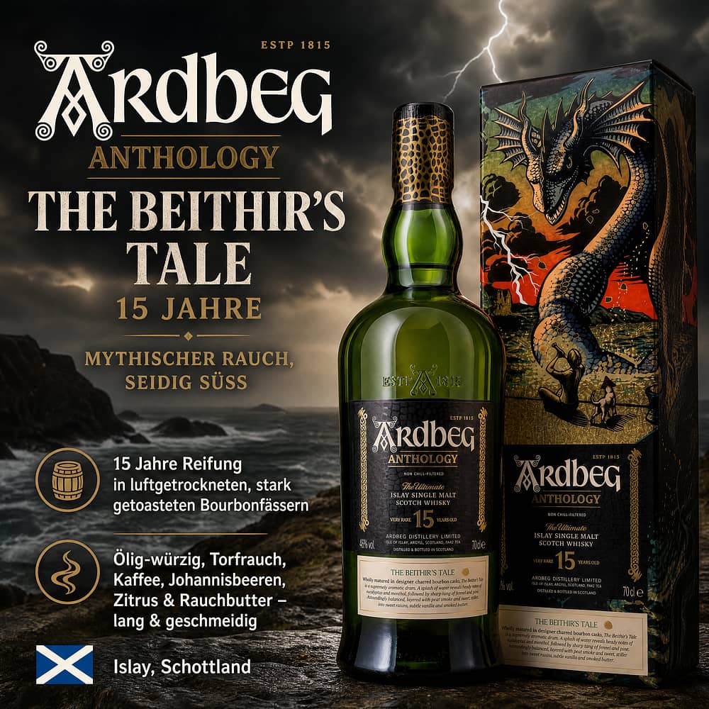 Ardbeg Anthology „The Beithir’s Tale“ 15 Jahre 0,70 Liter/ 46.0% vol Produktbild