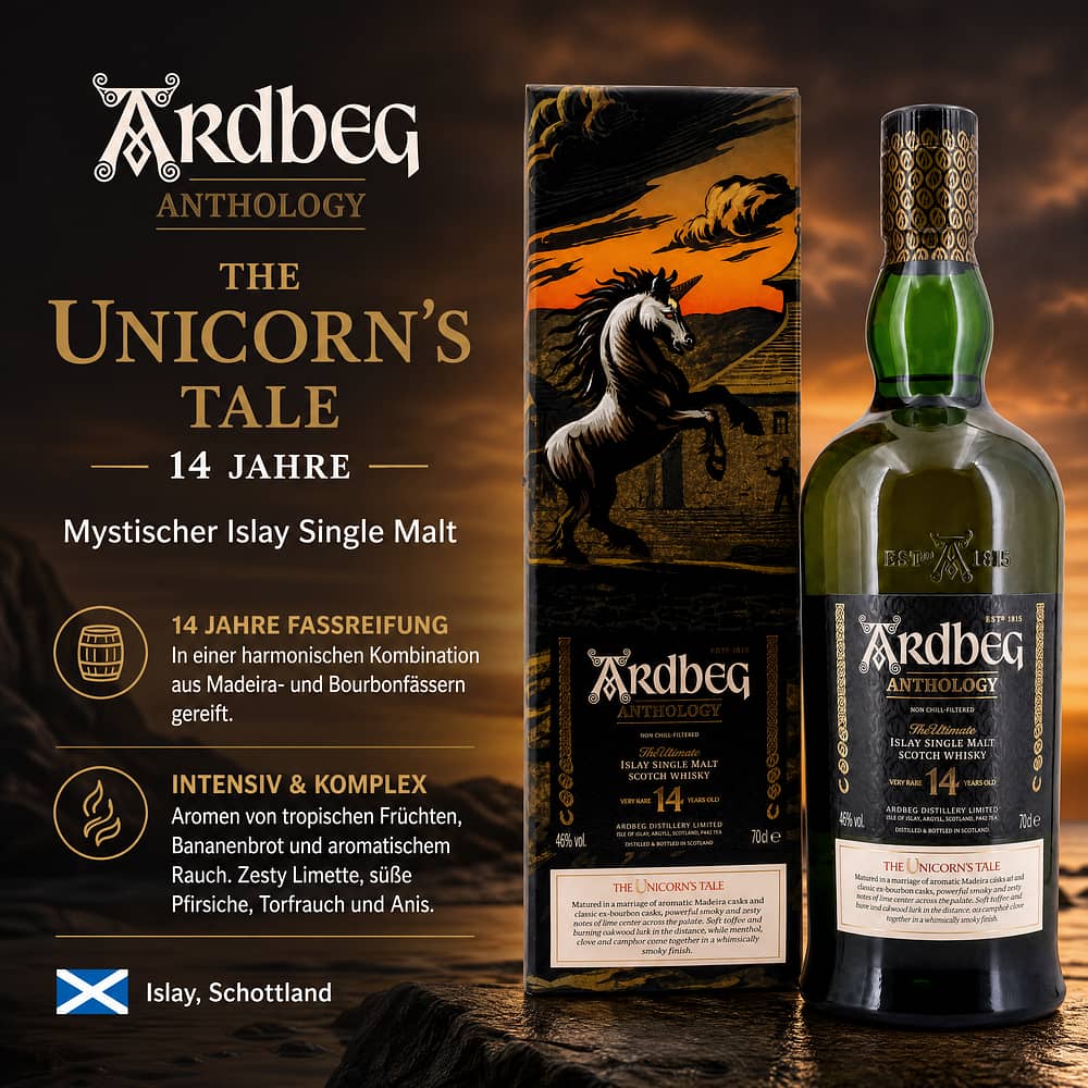 Ardbeg Anthology The Unicorn’s Tale 14 Jahre 0,70 Liter/ 46.0% vol Produktbild