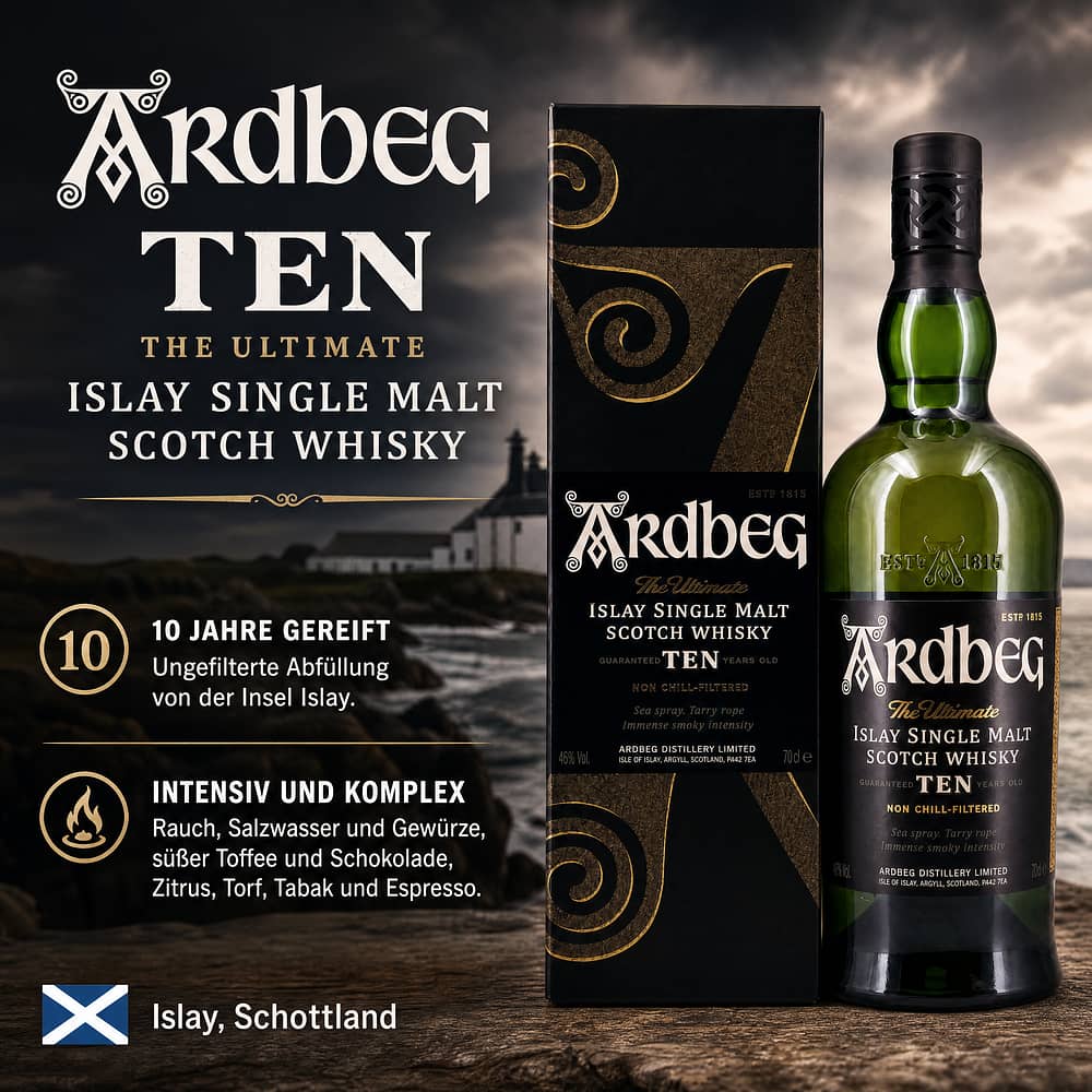 Ardbeg TEN 10 Jahre 0,70 Liter/ 46.0% vol Produktbild
