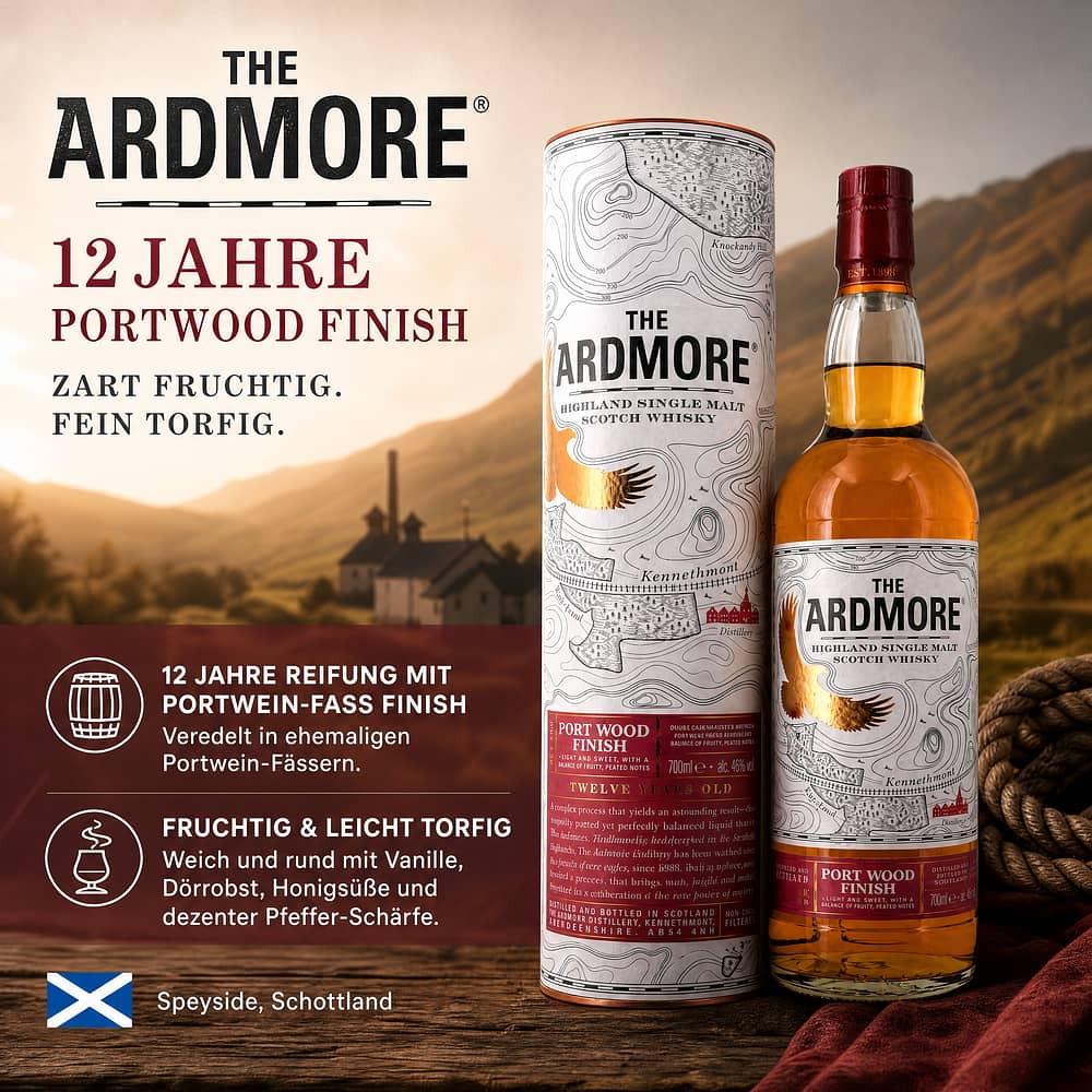 Ardmore 12 Jahre Portwood Finish 0,70 Liter/ 46.0% vol Produktbild