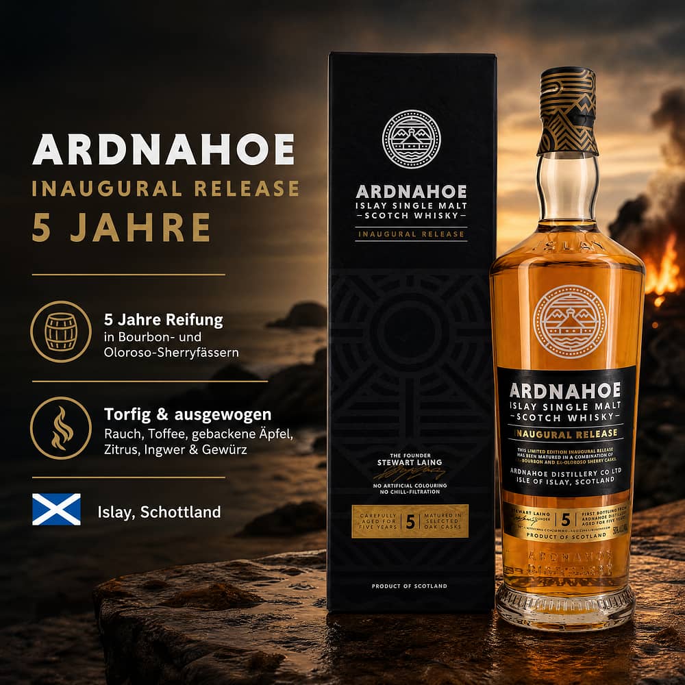 Ardnahoe Inaugural Release 5 Jahre 0,70 Liter/ 50.0% vol Produktbild
