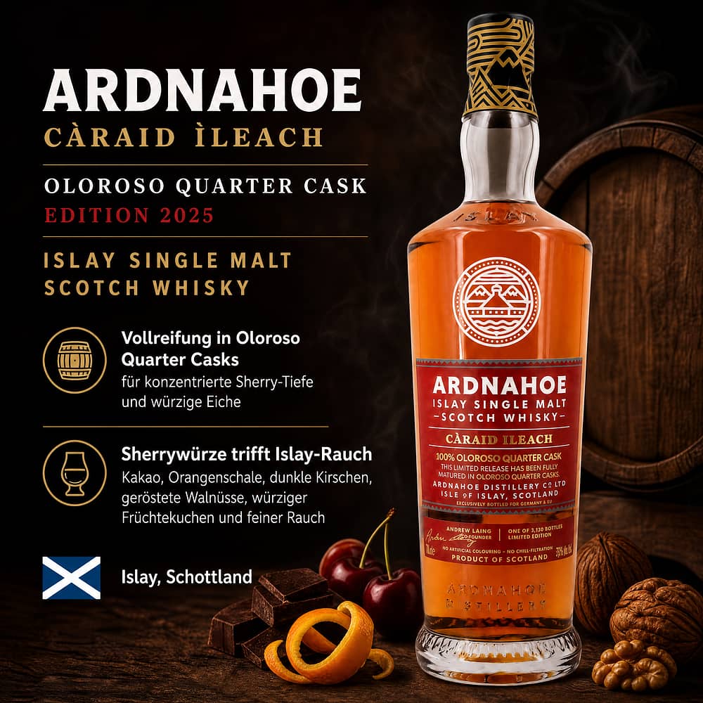 Ardnahoe Càraid Ìleach Oloroso Quarter Cask Edition 2025 0,70 Liter/ 50.0% vol Produktbild