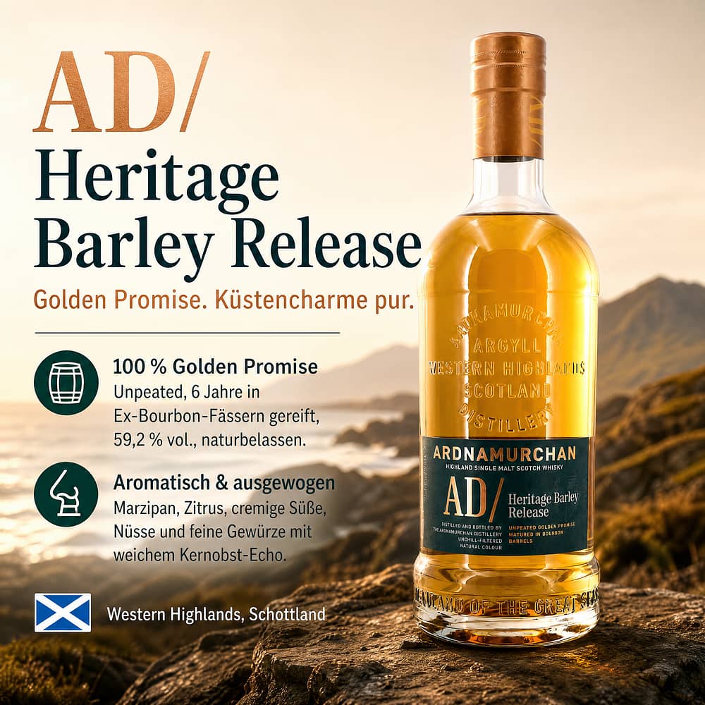 Ardnamurchan AD/ Heritage Barley Release 0,70 Liter/ 59.2% vol Produktbild
