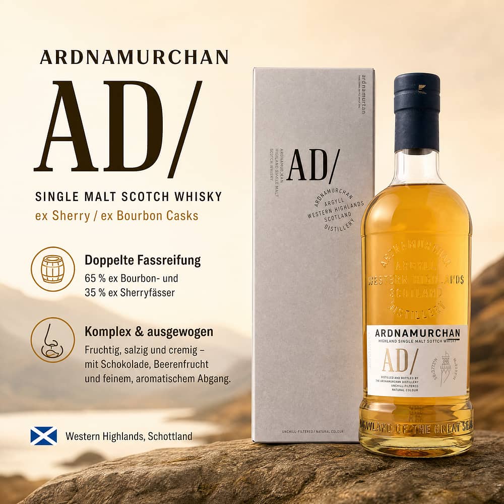 Ardnamurchan Single Malt AD/ 0,70 Liter/ 46.8% vol Produktbild