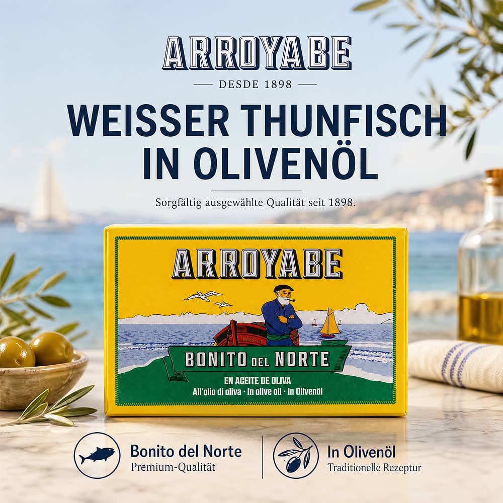 Arroyabe Weißer Thunfisch in Olivenöl 111g 73 Gramm Abtropfgewicht Produktbild