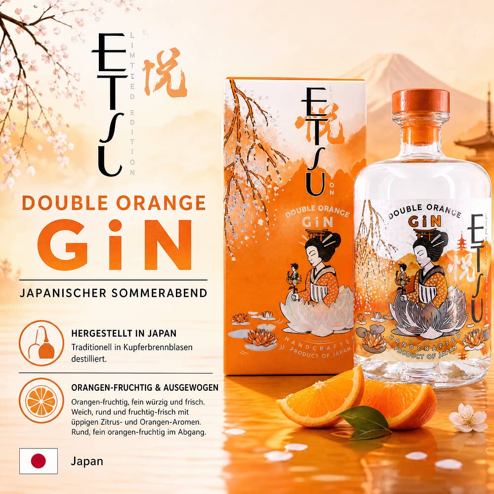 Asahikawa Distillery Etsu Double Orange Gin 0,70 Liter/ 43.0% vol Produktbild
