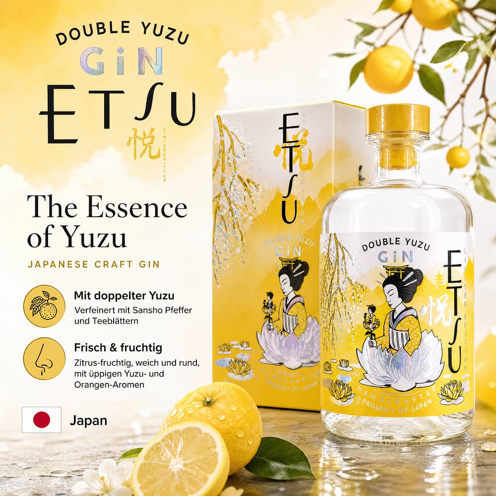 Asahikawa Distillery Etsu Double Yuzu Gin 0,70 Liter/ 43.0% vol Produktbild